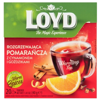 Pomarańcza cynamon goździki Loyd herbata zimowa 20 torebek