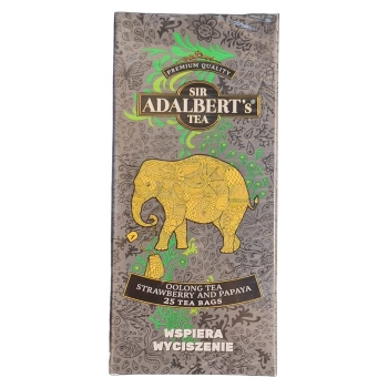 Adalbert's Tea herbata Oolong o smaku truskawki i papai wspierająca wyciszenie 25 torebek