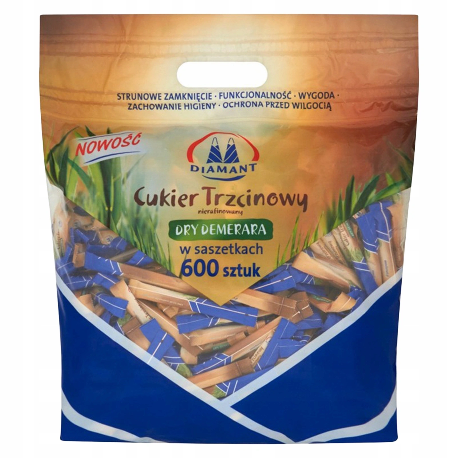 Diamant Cukier trzcinowy w saszetkach Dry Demerara 600 saszetek