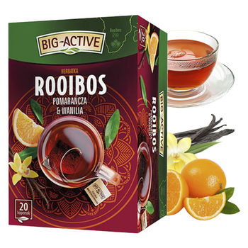 BIG ACTIVE HERBATA herbatka ROOIBOS pomarańcza wanilia 20 KOPERT