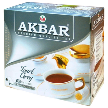 Earl Grey Akbar herbata czarna z aromatem bergamoty ekspresowa 100 torebek