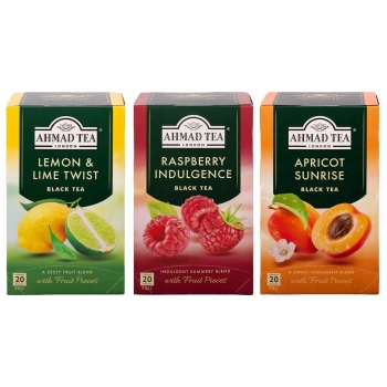 Ahmad Tea Zestaw 3 herbat czarnych z owocami mix smaków 60 kopert