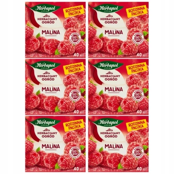 Zestaw herbat 6x Herbapol Malina + naklejka