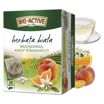 Brzoskwinia kwiat pomarańczy Big Active herbata biała 20 kopert