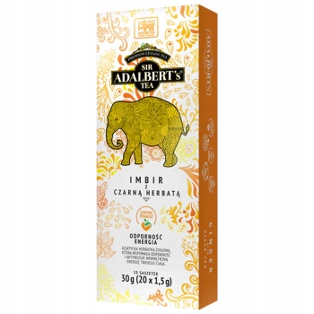 Adalbert's herbata czarna z imbirem Odporność Energia 20 saszetek 