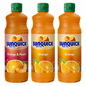 Sunquick Zestaw koncentratów do napoju 3x700ml - Pomarańcza brzoskwinia, Pomarańcza