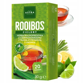 Astra Rooibos zielony z trawą cytrynową i limonką 20 torebek