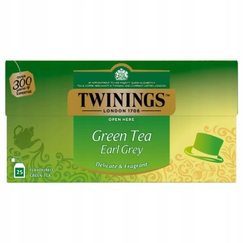 Twinings Green Tea Earl Grey herbata zielona 25 kopert