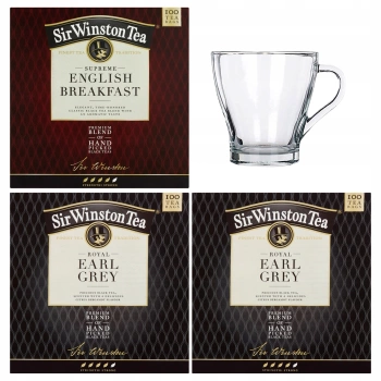 Zestaw prezentowy herbat Sir Winston Tea + szklanka
