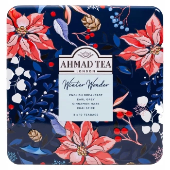 Ahmad Winter Wonder Selection Zestaw herbat w puszce 4 smaki 40 kopert