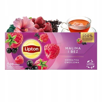 Herbata owocowa Lipton Malina Bez 20 torebek