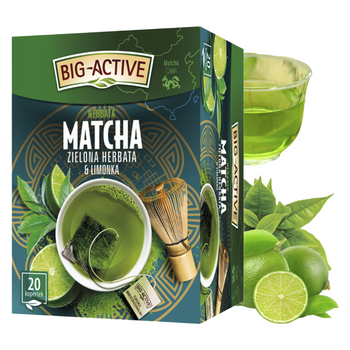 Big-Active matcha zielona herbata i limonka 20 kopert