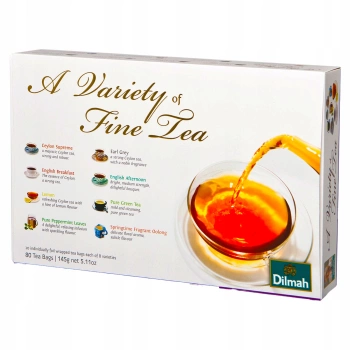 Dilmah A Variety of Fine Tea herbata w kopertach Bombonierka 80 kopert