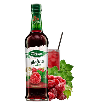 HERBAPOL syrop o smaku MALINA Z MELISĄ 420 ml