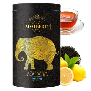 Czarna herbata Earl Grey Adalbert's puszka with lemon peel 100g