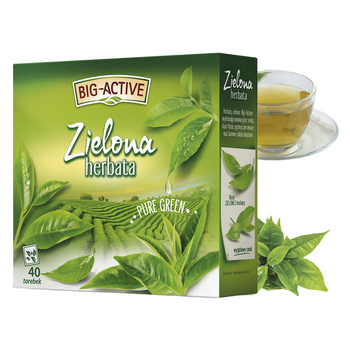 BIG ACTIVE herbata zielona PURE GREEN 40 torebek