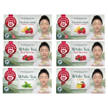 Teekanne zestaw 6 herbat białych 4 smaki 120 torebek