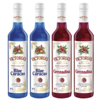 Victoria's zestaw syropów do drinków 4x490ml - Blue Curacao, Grenadina