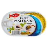 Śledzie w oleju Graal filety puszka 170g