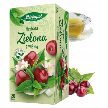 Kwitnąca wiśnia Herbapol herbata zielona 20 saszetek