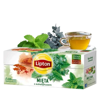 Mięta i eukaliptus Lipton herbata ziołowa 20 torebek