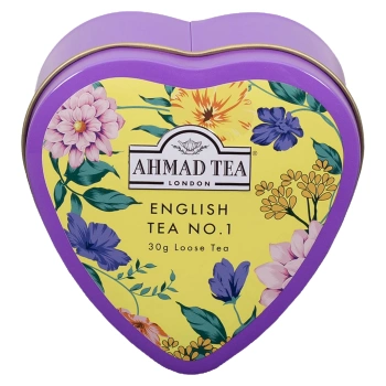 Ahmad Tea English No 1 herbata czarna w puszce w kształcie serca 30g