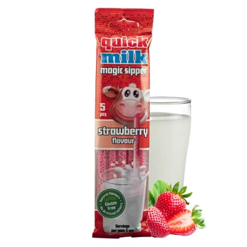 Słomki truskawkowe do mleka Quick milk 5 sztuk 30g