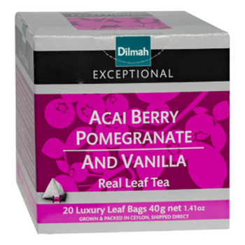 DILMAH acai berry pomegranate and vanilla HERBATA CZARNA 20 piramidek