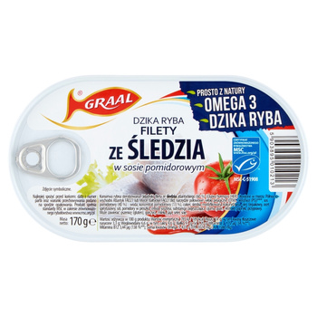 GRAAL FILETY ze śledzia w sosie POMIDOROWYM dzika ryba 170G