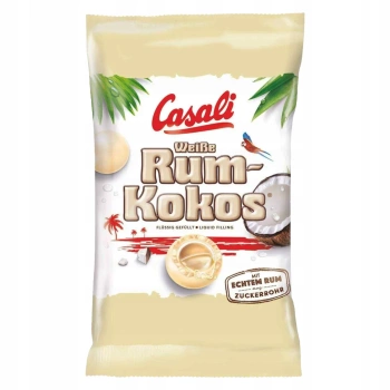 Casali cukierki Rum kokos w białej czekoladzie draże 100g