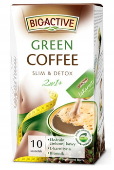 GREEN COFFEE 2W1 zielona kawa BIG ACTIVE 10 SASZETEK
