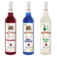 Victoria's zestaw syropów do drinków mix smaków 3x490ml - Blue Curacao, Grenadina, Mojito Mint