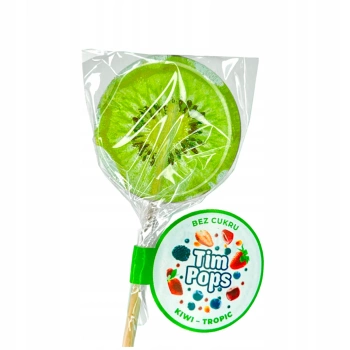 TimPops lizak bez cukru o smaku kiwi-tropic z owocem w środku 17 g