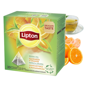 Lipton herbata zielona mandarynka pomarańcza 20 torebek