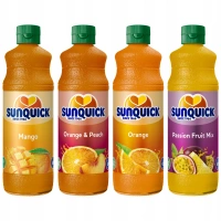 Sunquick Zestaw koncentratów do napoju mix smaków 4x700ml - Mango, Pomarańcza, Marakuja, Pomarańcza brzoskwinia
