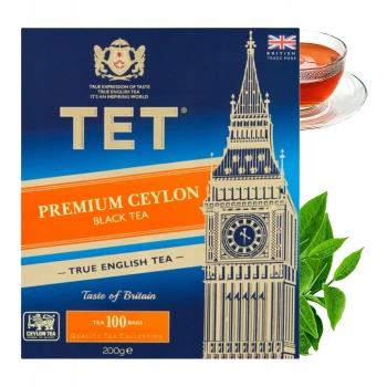 TET Premium Ceylon herbata czarna 100 torebek z zawieszką