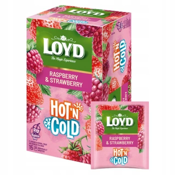Herbata owocowa Loyd Hot&Cold Malina i truskawka 15 torebek