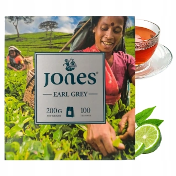 Czarna herbata Jones Earl Grey 100 torebek