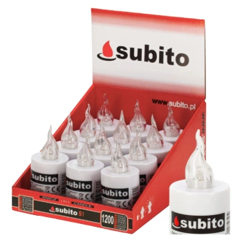 Subito białe wkłady do zniczy led S1 12 sztuk