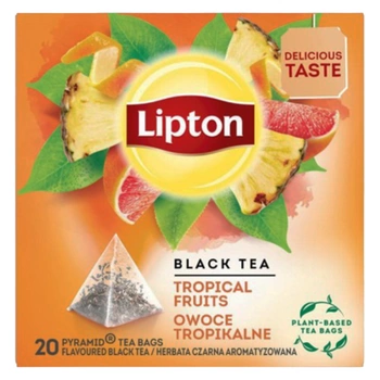 Lipton herbata czarna owoce tropikalne 20 torebek