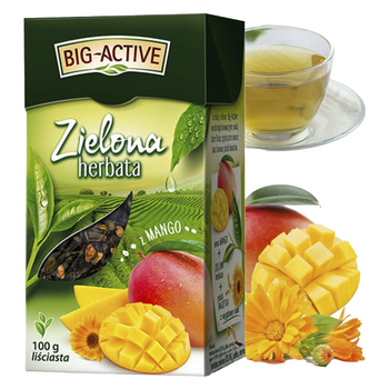 Big-Active liściasta herbata zielona z mango 100g