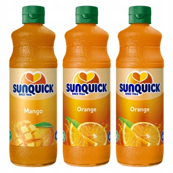 Zestaw koncentratów do napoju 3x700ml - Mango, Pomarańcza