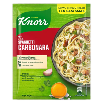 KNORR SPAGHETTI CARBONARA makaron SZYBKIE DANIE 4 porcje 38 G