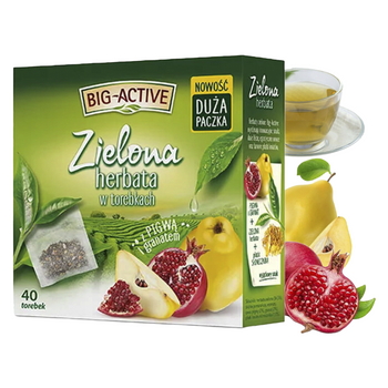 BIG ACTIVE herbata zielona PIGWA GRANAT 40 torebek